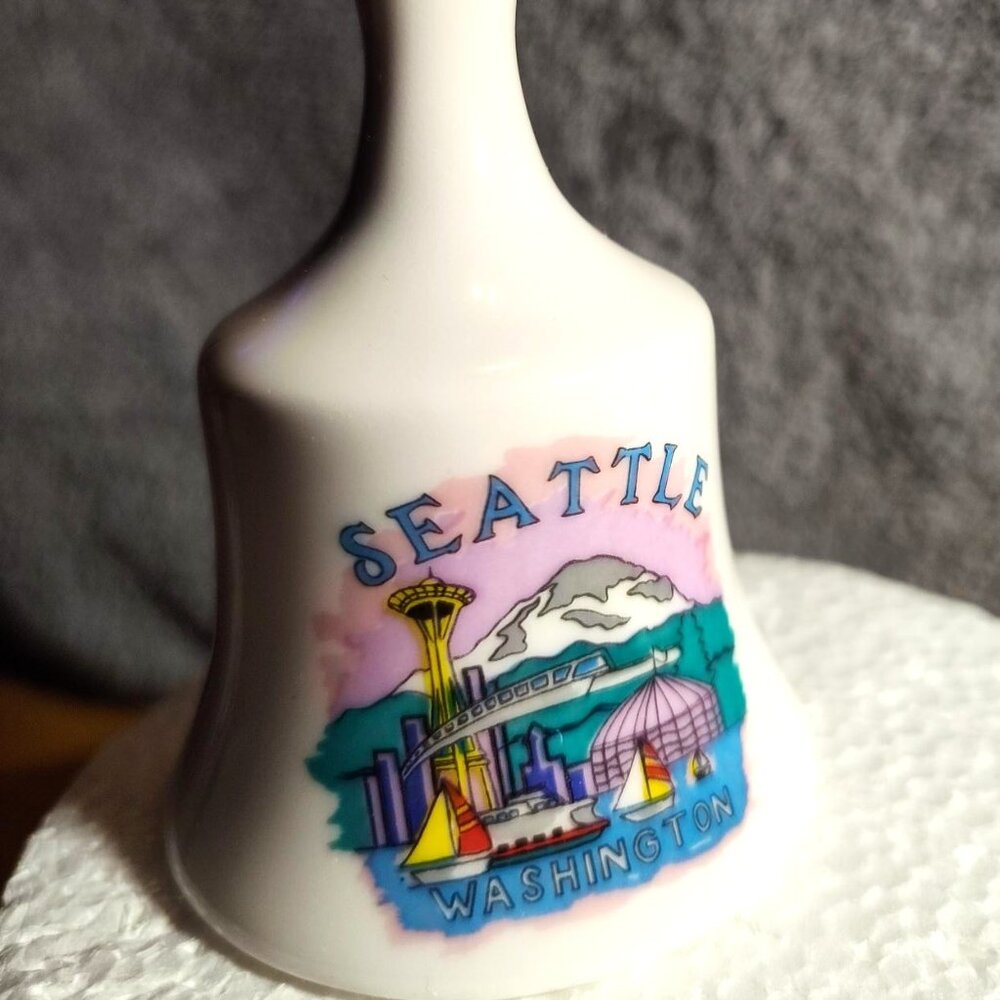 Beautiful Seattle, Washington Porcelain Dinner Bell –SHIPS FREE